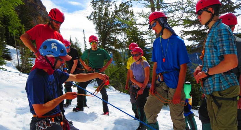 group mountaineering instruction